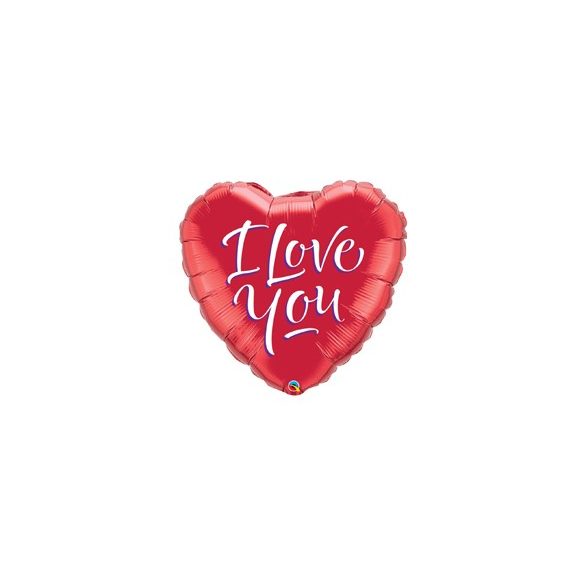18 inch-es I Love You Script (Feliratos) Modern Szerelmes Fólia Lufi