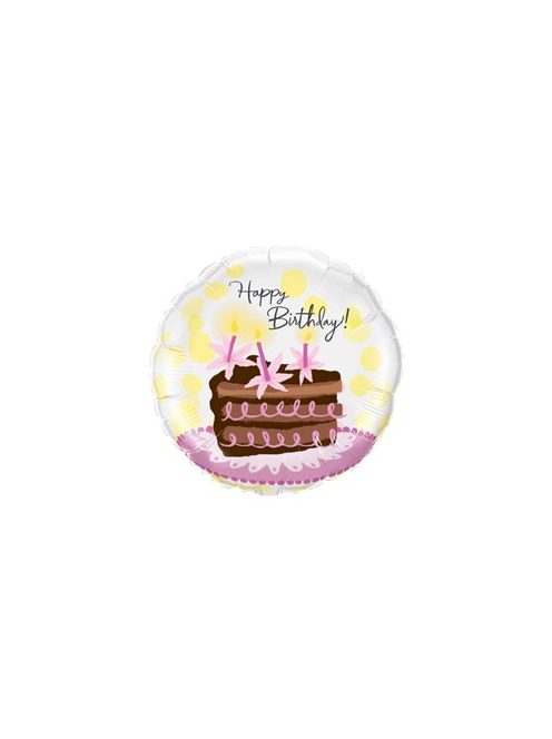 18 inch-es Csokitortás - Birthday Chocolate Cake Slice Szülinapi Fólia Lufi