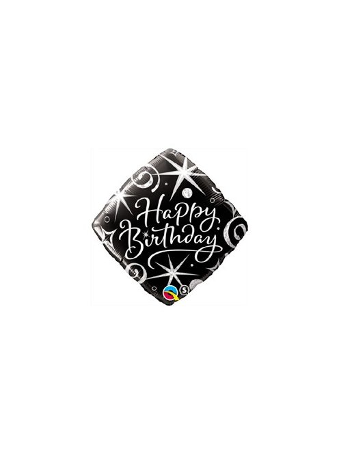 18 inch-es Birthday Elegant Sparkles and Swirls Szülinapi Fólia Lufi