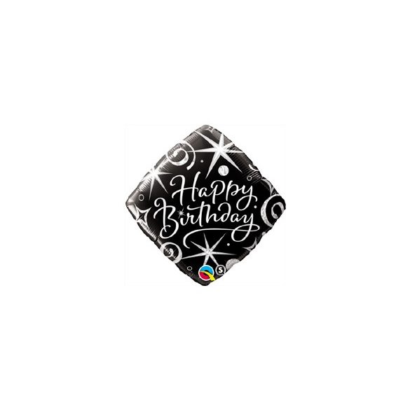18 inch-es Birthday Elegant Sparkles and Swirls Szülinapi Fólia Lufi