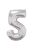 34 inch-es Number 5 Silver - Ezüst Számos Fólia Lufi