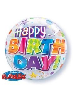 Szülinapi Minták Héliumos Buborék Lufi, 56 cm