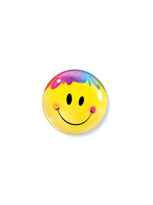 22 inch-es Mosolygó Arc - Bright Smile Face Bubbles Lufi