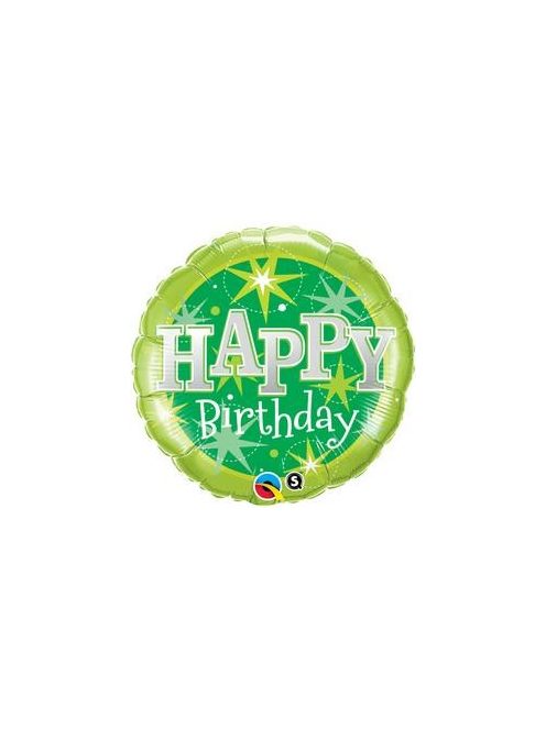 18 inch-es Birthday Green Sparkle Szülinapi Fólia Lufi