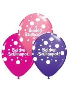 Boldog szülinapot lufi-pöttyös