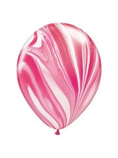 11 inch-es Red és White Super Agate Kerek Latex Lufi 