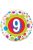 18 inch-es 9-es Colorful Dots - Színes Pöttyös Szülinapi Számos Fólia Lufi