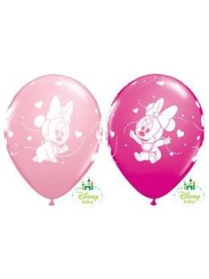 11 inch-es Baby Minnie Hearts Pink & Berry Latex Lufi 