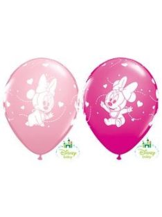 11 inch-es Baby Minnie Hearts Pink & Berry Latex Lufi 