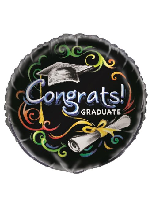 18 inch-es Chalkboard - Congrats Graduate - Ballagási Fólia Lufi p43637