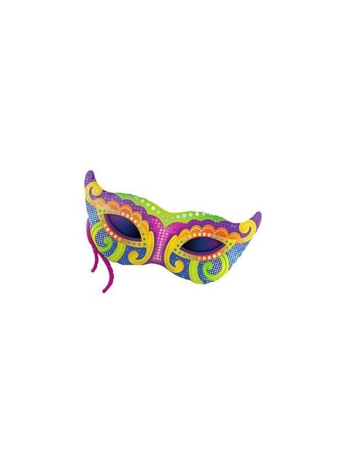 Farsangi Mardi Gras Mask Super Shape Fólia Lufi, 97 cm