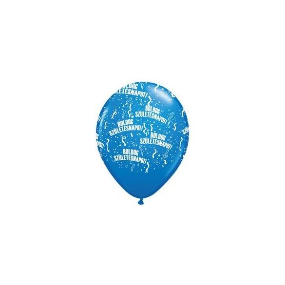 11 inch-es Boldog Születésnapot Dark Blue Lufi (6 db/csomag)