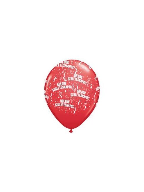 11 inch-es Boldog Születésnapot Red Lufi (6 db/csomag)