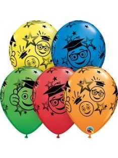   11 inch-es Graduation Smileys Special Assortment Ballagási Lufi 