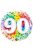  90-es számos Rainbow Confetti Szülinapi Héliumos Fólia Lufi 46 cm