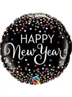 18 inch-es New Year Confetti Szilveszteri Fólia Lufi