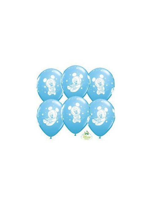 11 inch-es Disney Baby Mickey Stars Pale Blue Lufi (6 db/csomag)