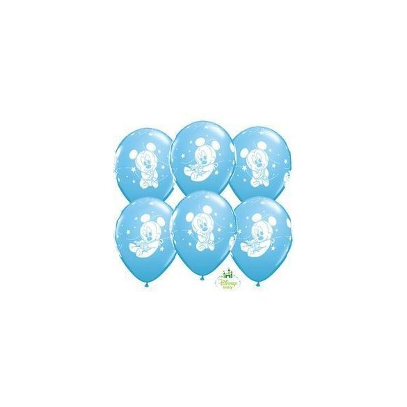 11 inch-es Disney Baby Mickey Stars Pale Blue Lufi (6 db/csomag)