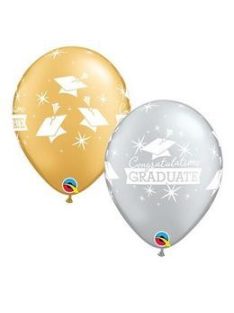   11 inch-es Congratulations Graduate Caps Silver and Gold Ballagási Lufi 
