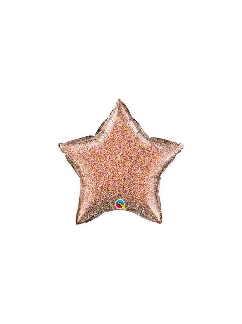 20 inch-es Glittergraphic Rose Gold Csillag Fólia Lufi q88949 