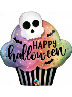   Koponya Mintás Muffin Alakú Héliumos Fólia Lufi Halloween-re, 84 cm