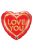 Arany Piros - Love You Golden Heart - Héliumos Szív Fólia Lufi, 46 cm