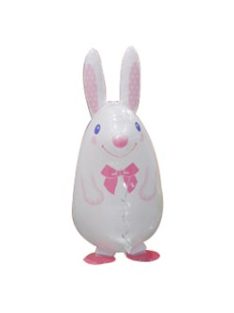 Sétáló Fehér Nyuszi Lufi, 40 cm