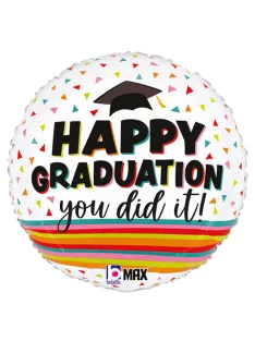 18 inch-es Happy Graduation Festive Ballagási Fólia Lufi