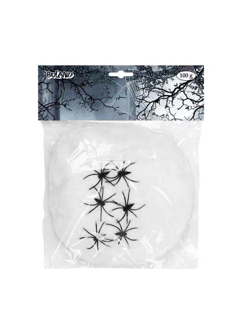 Pókháló 6 db Pókkal Halloween-ra, 100g-os