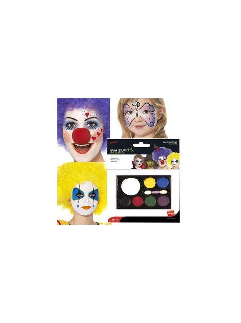 Hétszínű arcfesték szivaccsal 6 x 0,4g és 1 x 2,6g